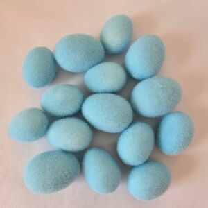 15 Flocked Decorative Easter Eggs / Spring Decor Bowl Filler